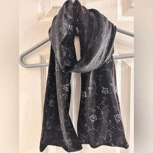 Elegant Black Floral Scarf